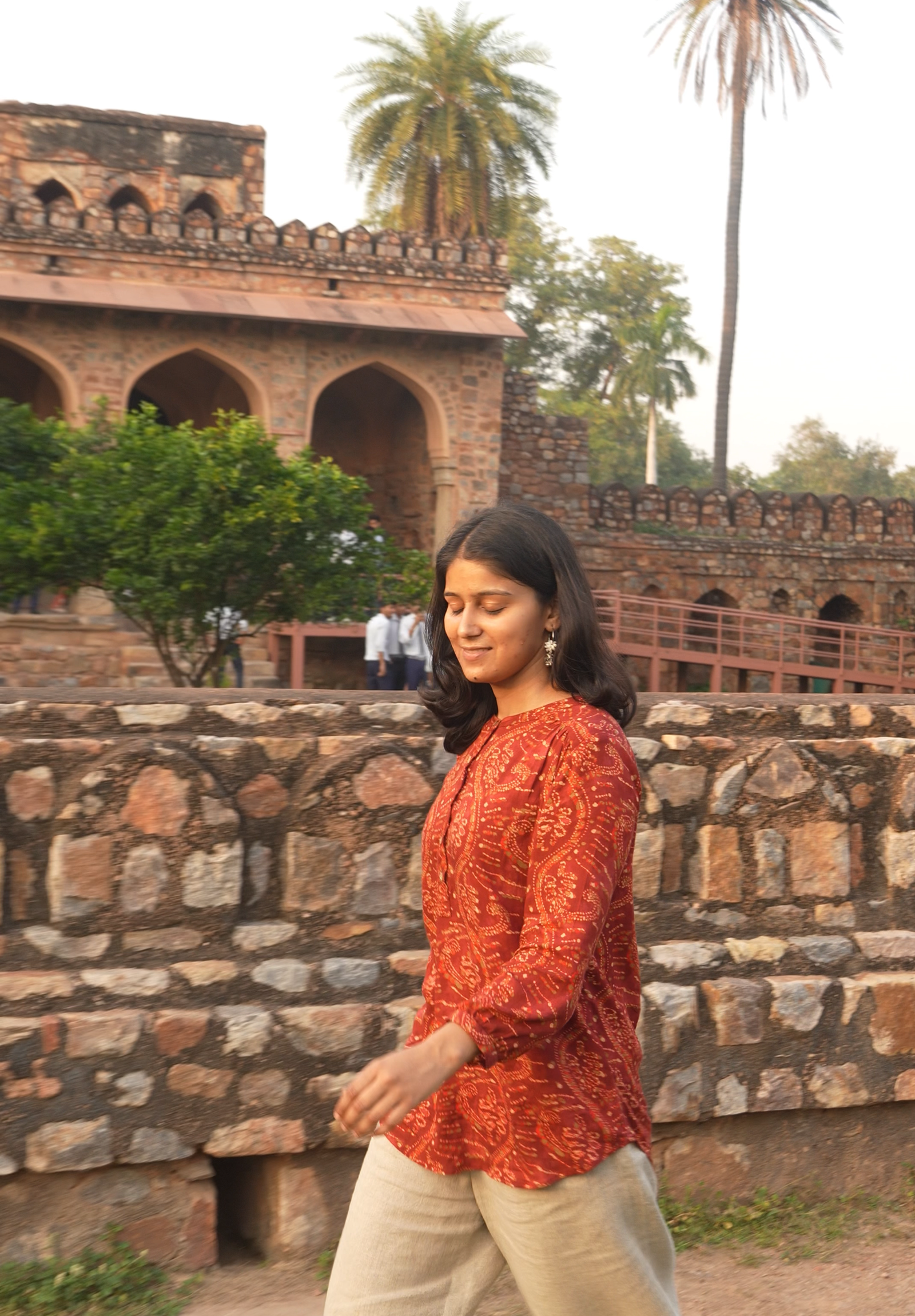 Women’s Red Ethnic Printed Rayon Short Kurti - Image 7