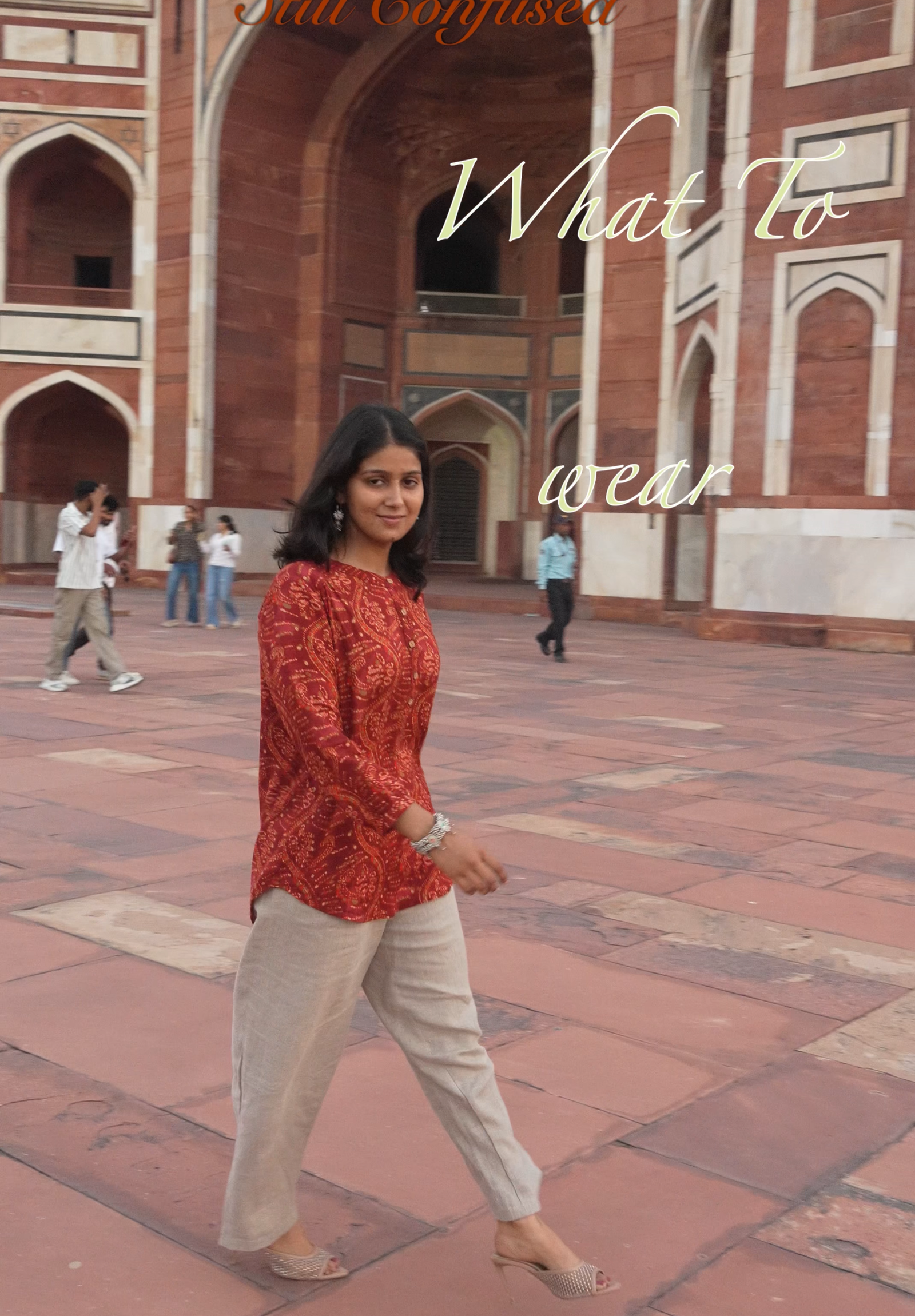 Women’s Red Ethnic Printed Rayon Short Kurti - Image 5